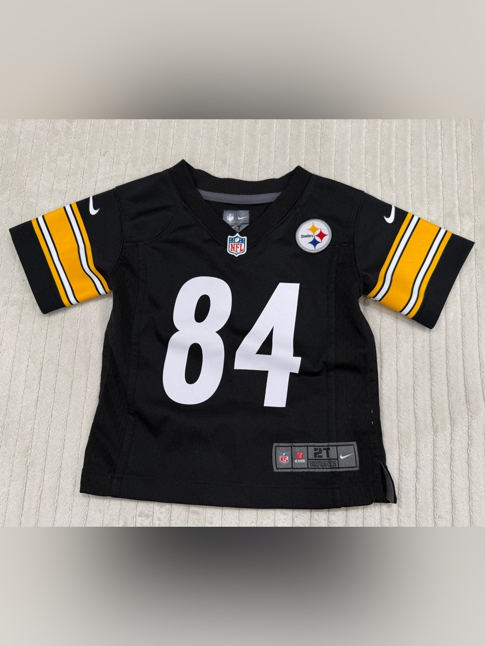 Nike Kids Black and Yellow Pittsburgh Steelers #84 Jersey